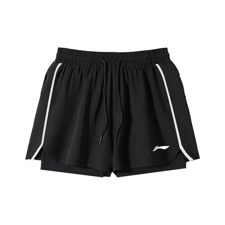 LINING Черные Светоотражающие полосы Дизайн Унисекс Спортивные шорты