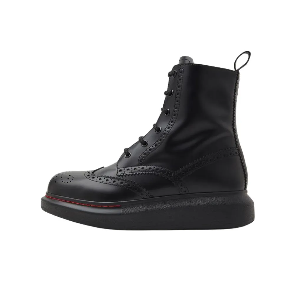 Alexander McQueen Hybrid Lace Up Boot Black Women's
