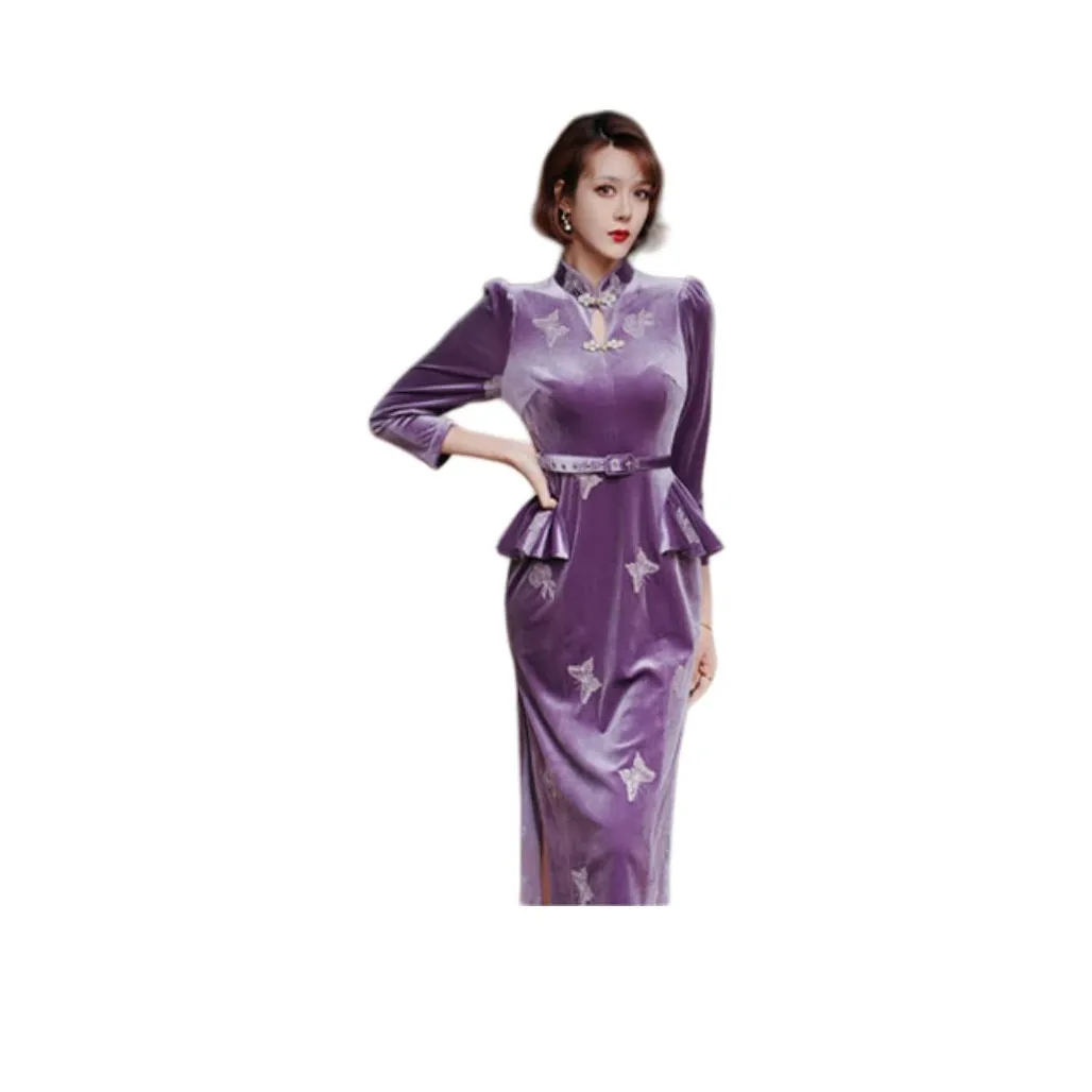 Shimiko Cheongsams Women's Purple Jasmine