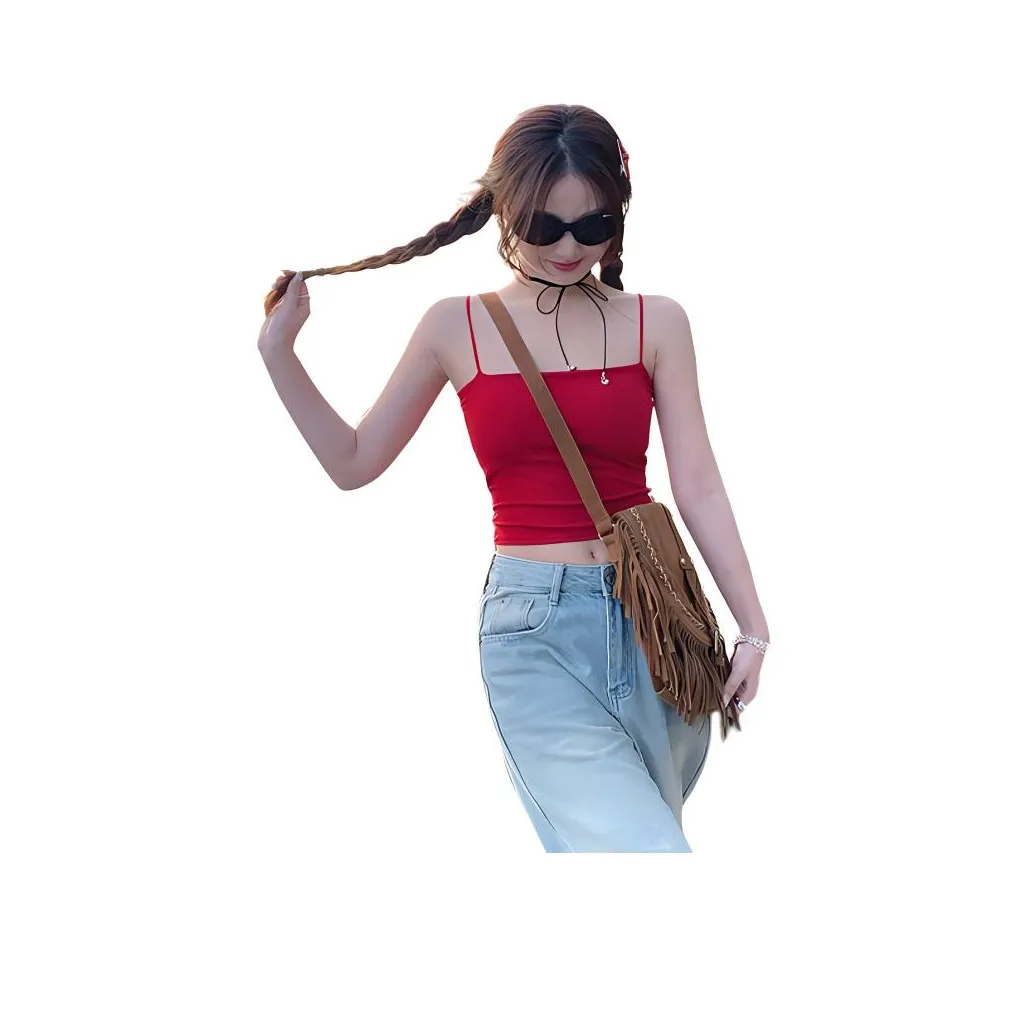 SUSANSAN Верхняя одежда Seaside Outfit с Inner Cropped Top Women's Red