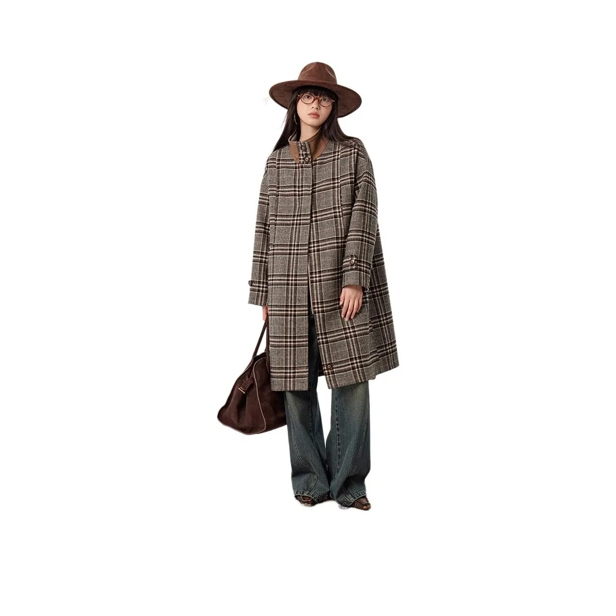 Omont Куртка Женская Черная Коричневая Клетка