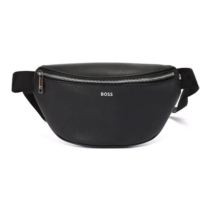 Hugo Boss Кожа Sling Сумка Сумка через плечо Бананка Мужская Черная