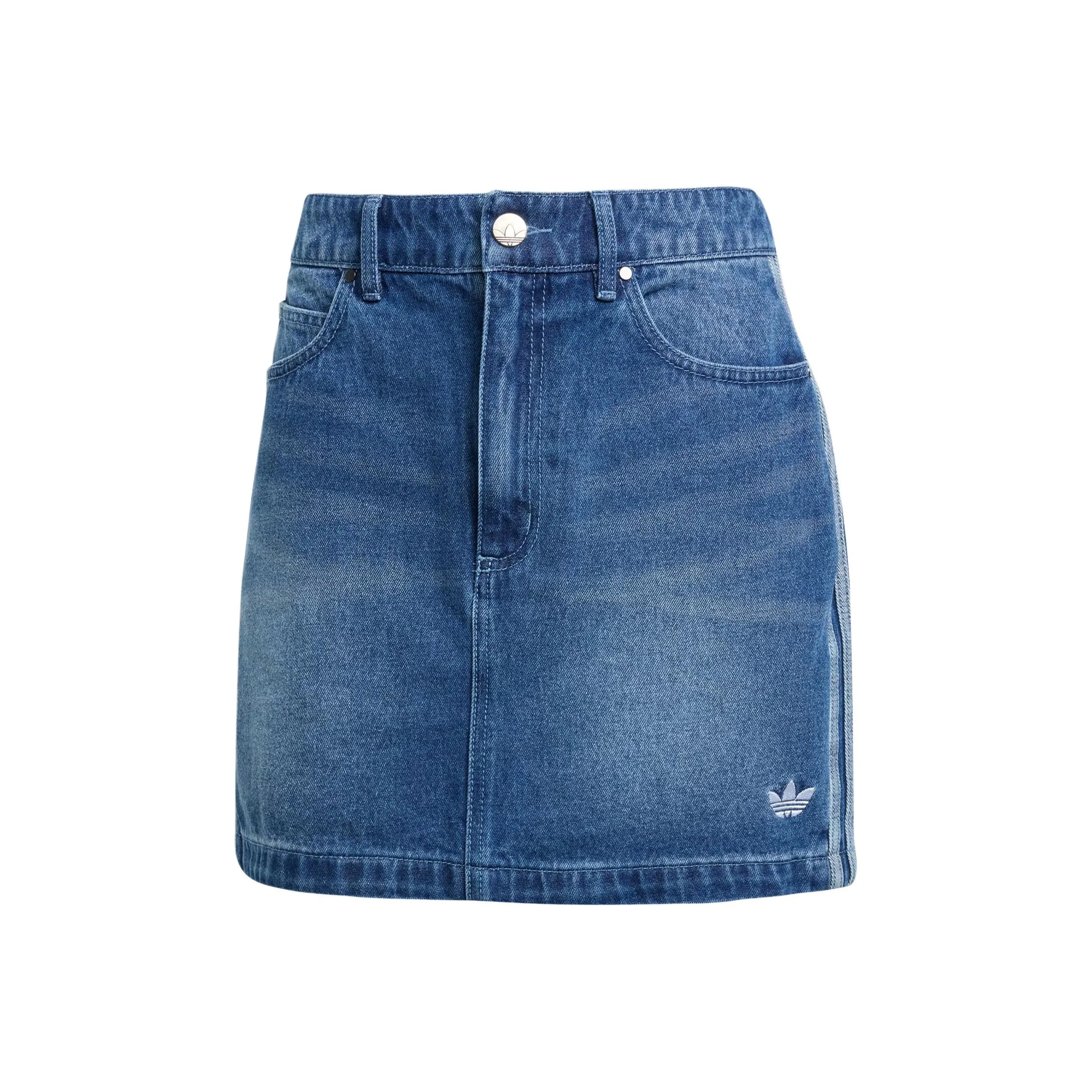 Adidas Originals 3 Stripes Denim Mini Jeans Shorts Women's