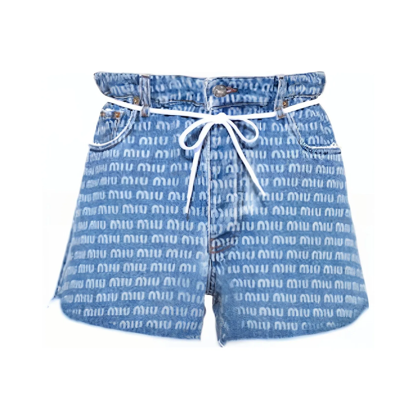 MIU MIU SS22 Denim Shorts Women's Blue