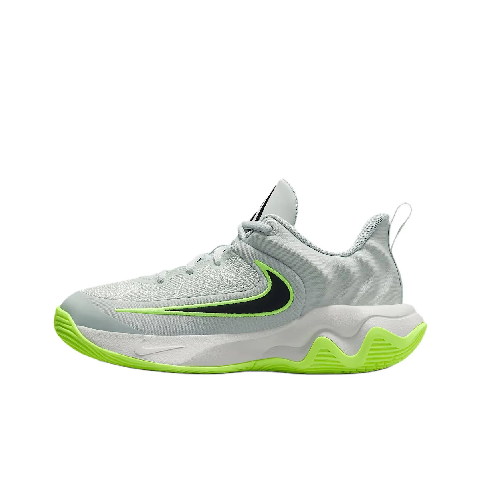 Nike Giannis Immortality 4 Устойчивый к истиранию Низкий Топ Детские Баскетбольные Кроссовки Серый Зеленый Подростки