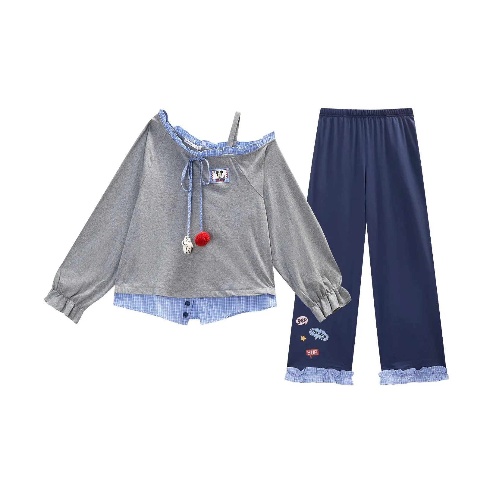 GUKOO x Disney Mickey Series Пижамный комплект Женские Дым Вересковый серый