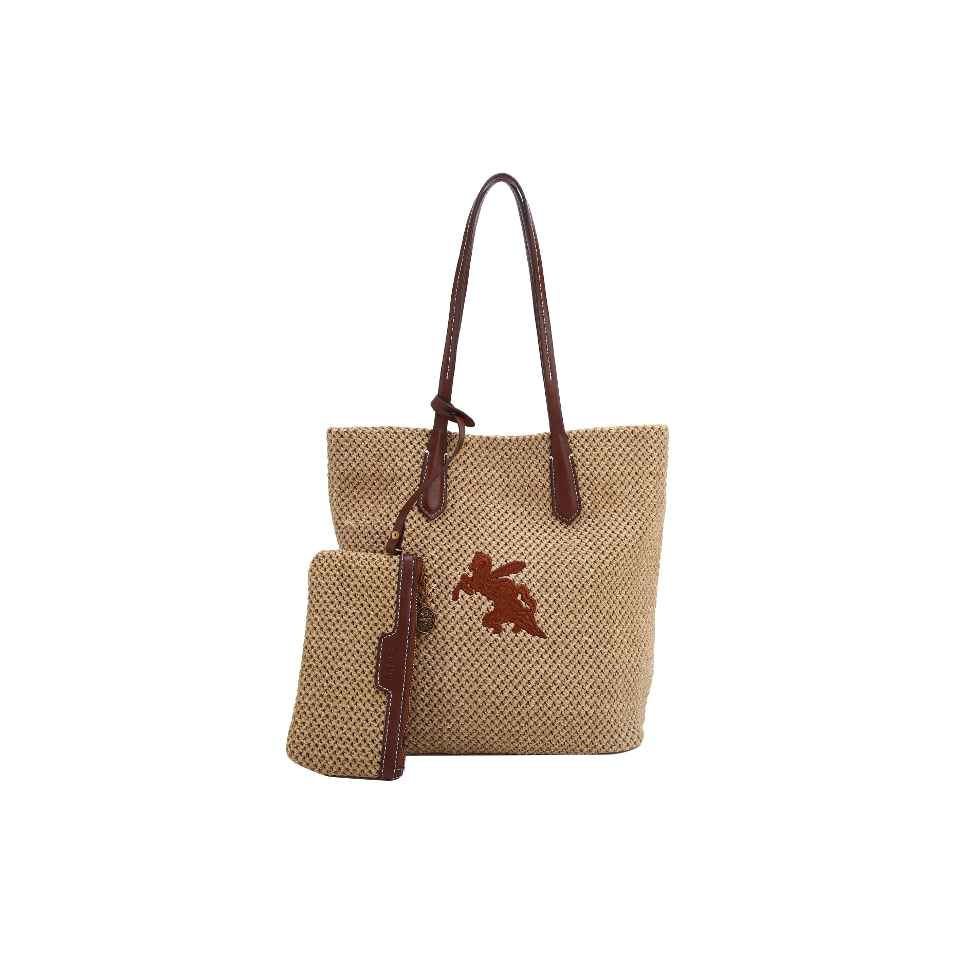 JANITINO Плетеная соломенная сумка из ПУ (полиуретан) плечо женский рафия желтый