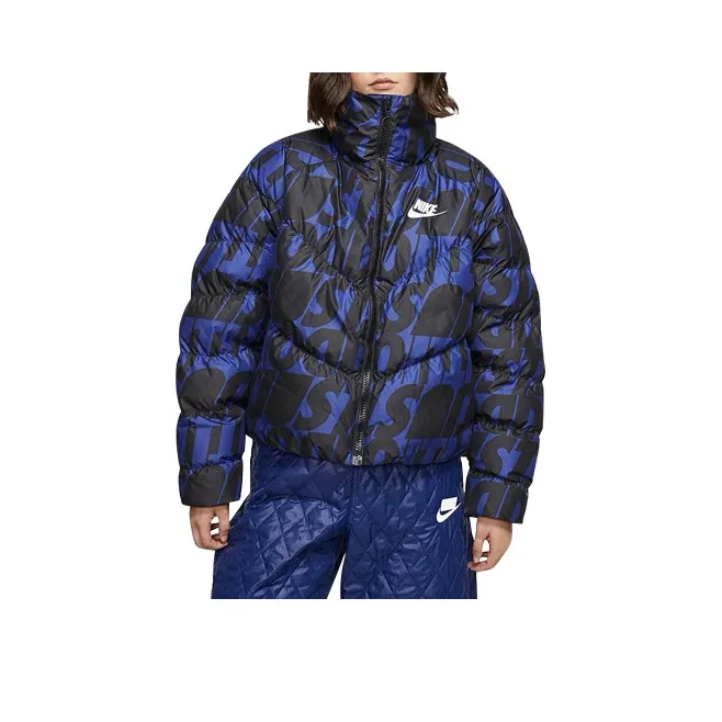 nike Пуховик Женский Синий Черный