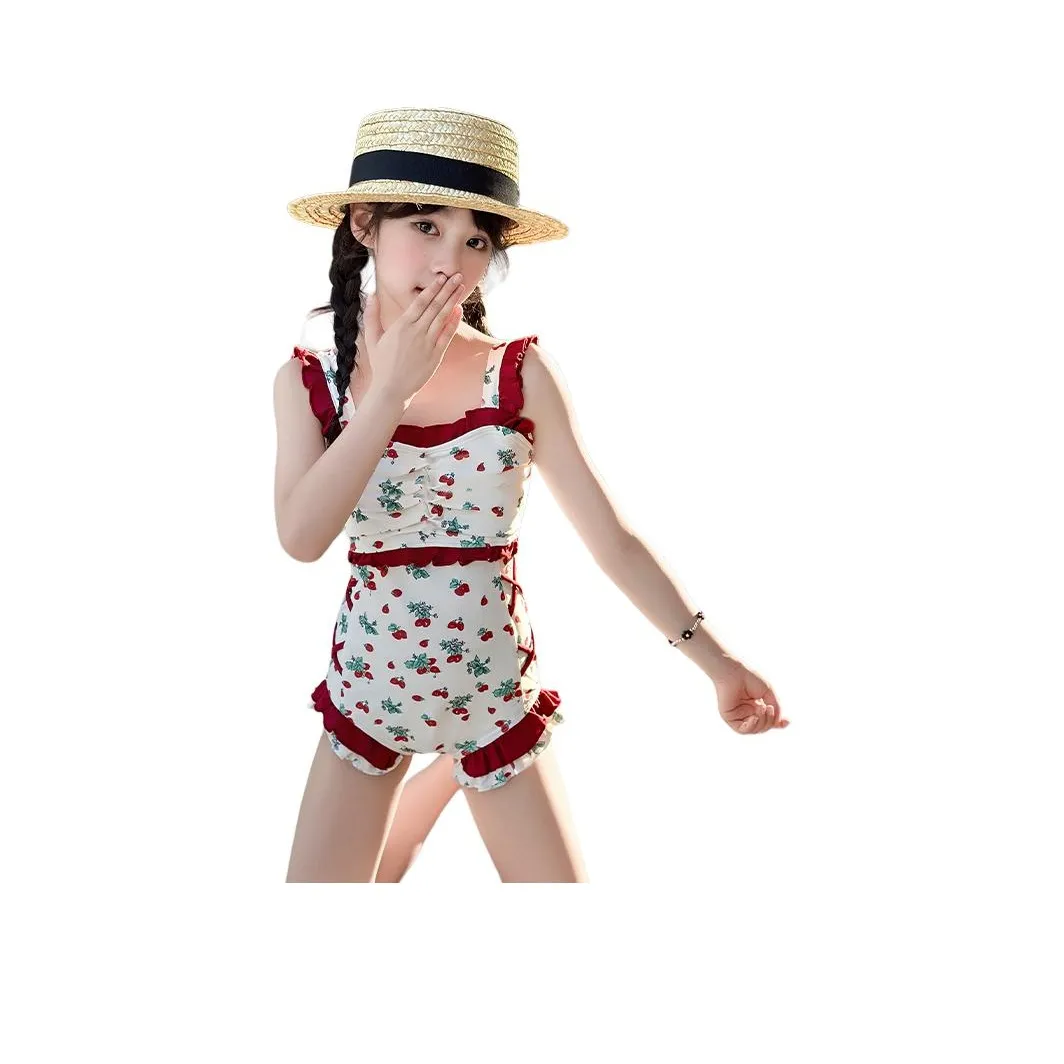 FrogPrince Детский купальник красный для детей 3-7 лет