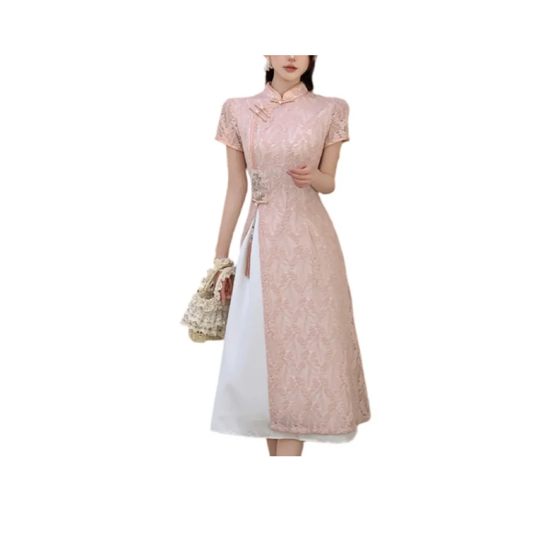 YICHEN Короткое платье с короткими рукавами женское