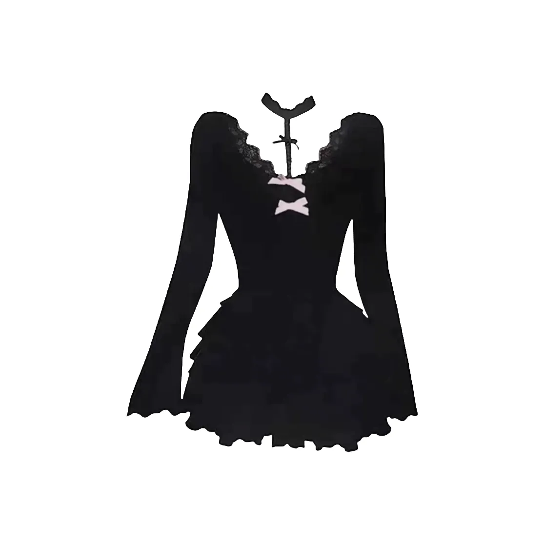 ARIADNAW STUDIO Black Женские Длинные Платья с Рукавами