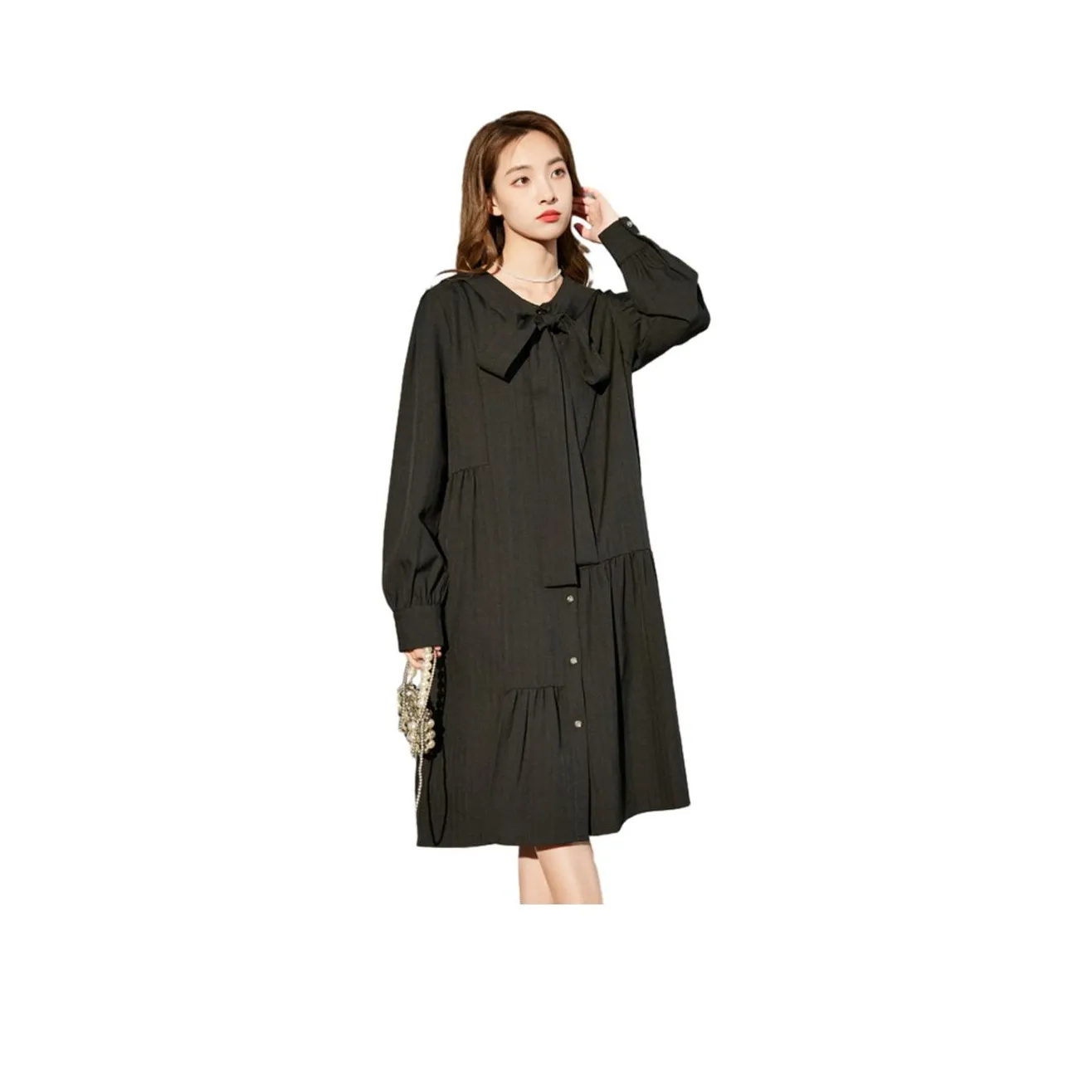 Tonlion Long Sleeved Dress Women's Black