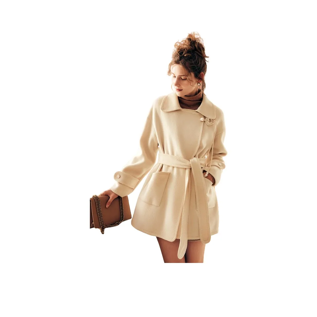 Olrain Coats Women's Apricot