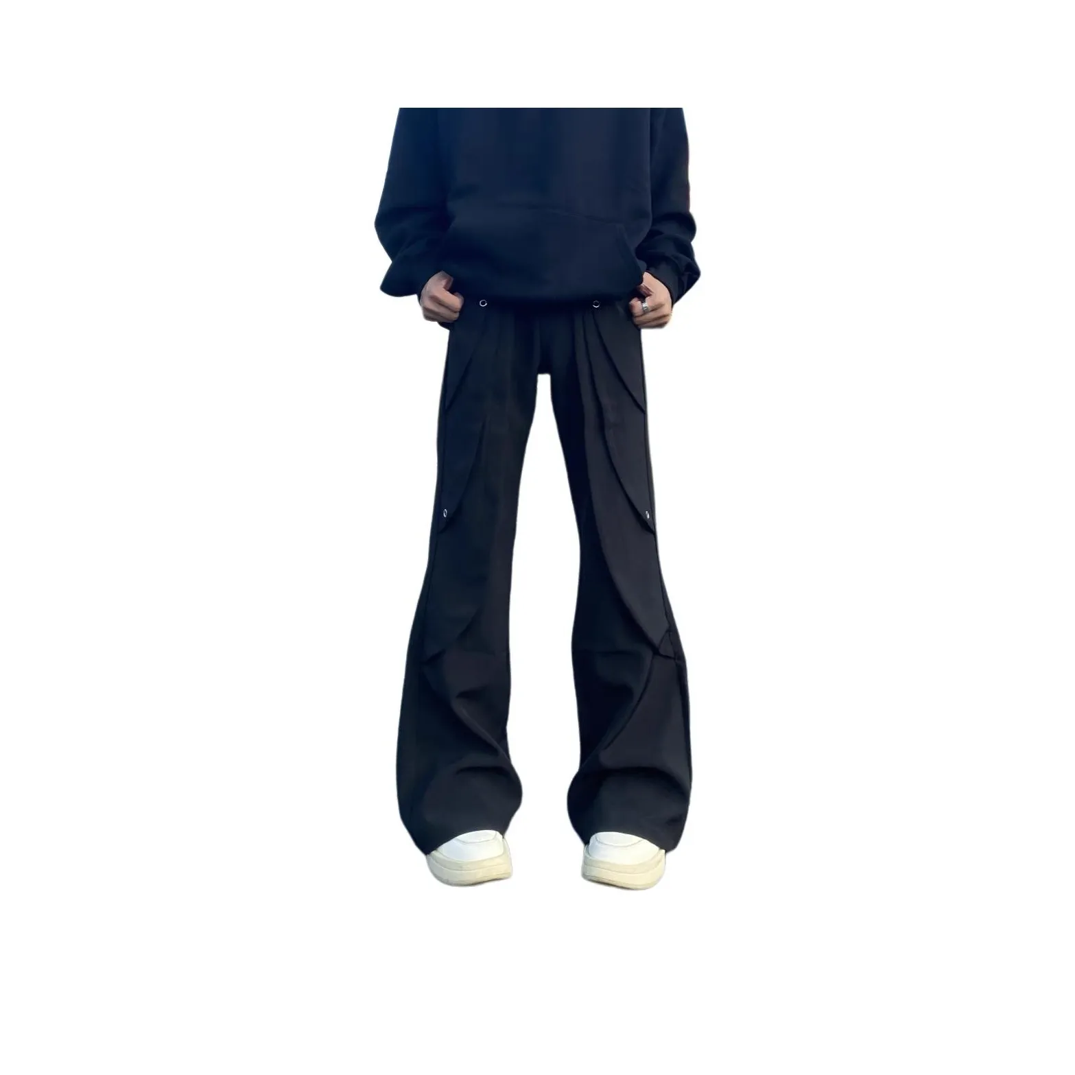 UOOHE Черные унисекс повседневные брюки