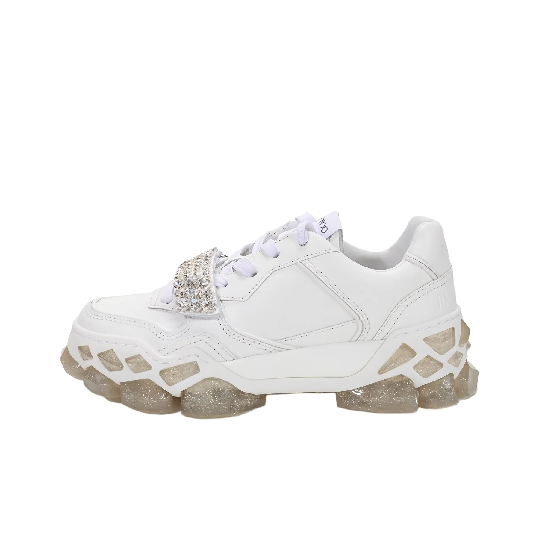 Jimmy Choo Diamond Low Top Sports Casual Shoes Women's White