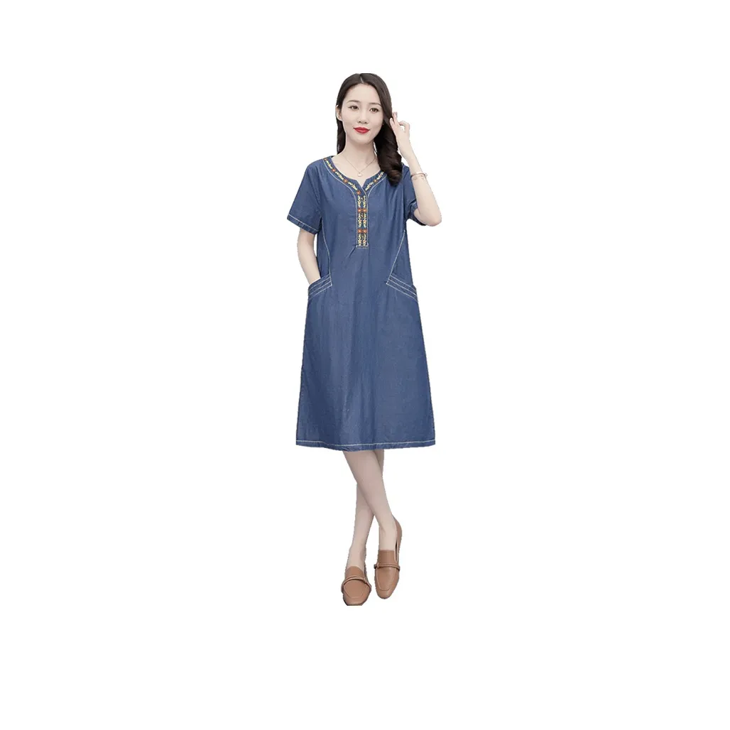 Cypress House Short Sleeved Dress Women's Blue