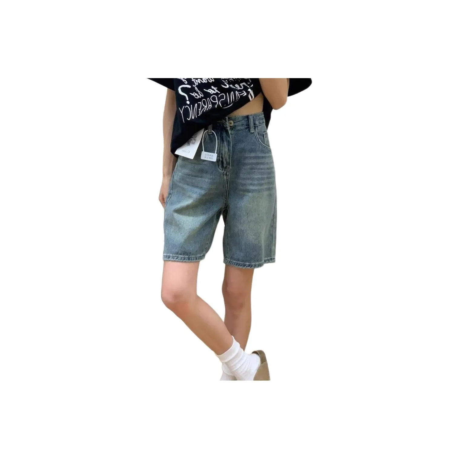 MENING Винтажные синие женские джинсовые шорты