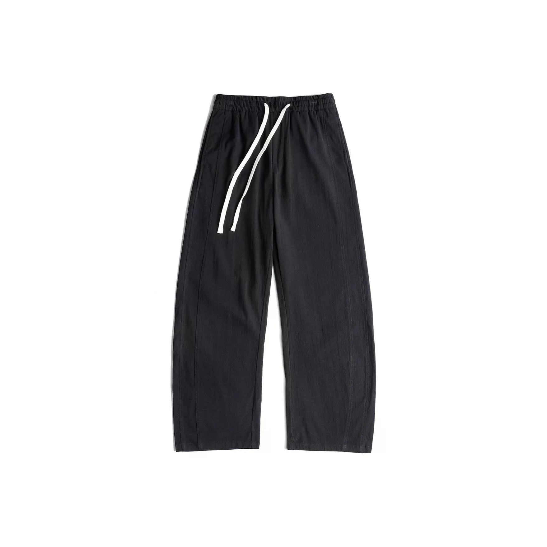 UNAPS Повседневные брюки с льном LIKE тонкий эластичный пояс брюки прямого кроя унисекс