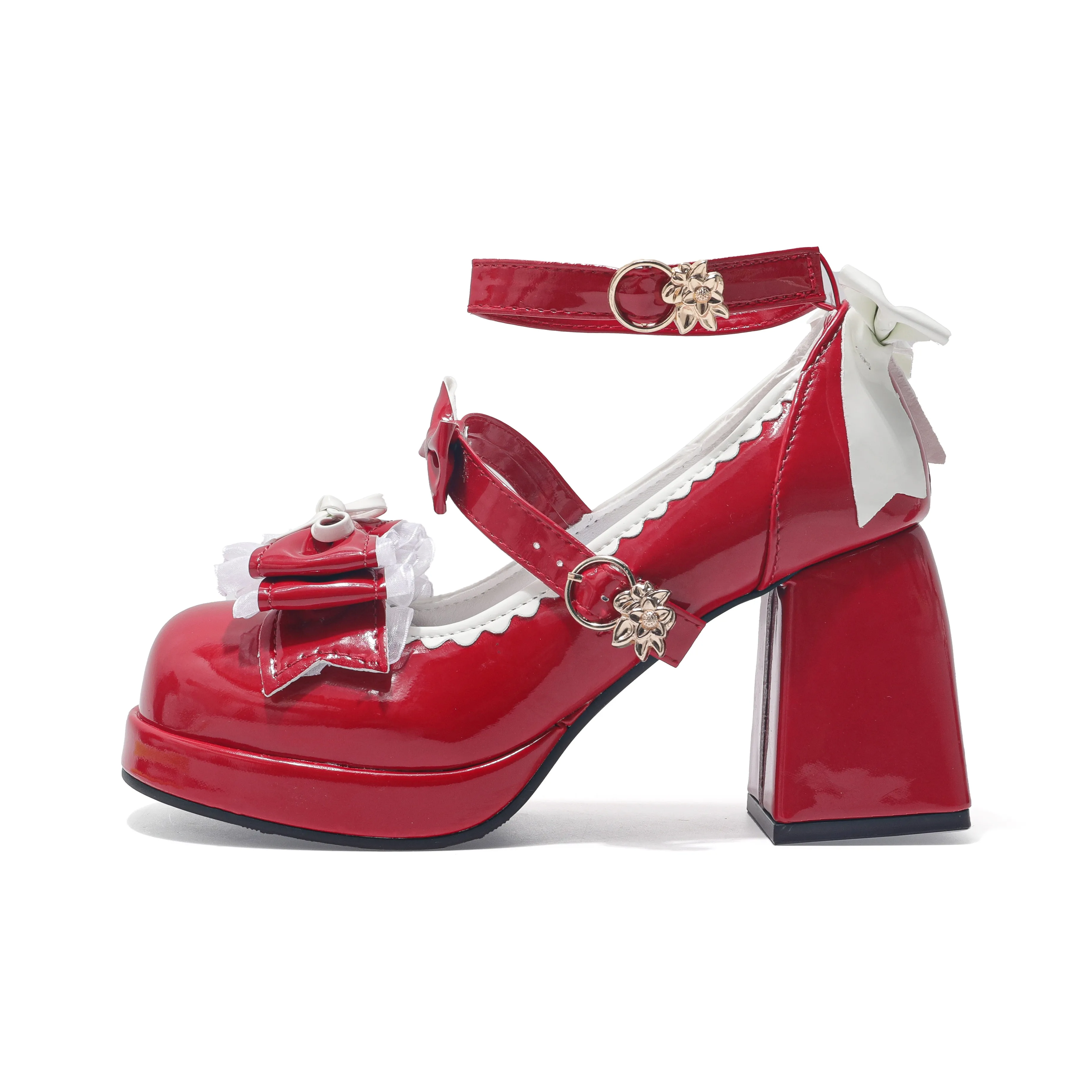 Be Good Грубый каблук Туфли Мэри Джейн Женские Красные