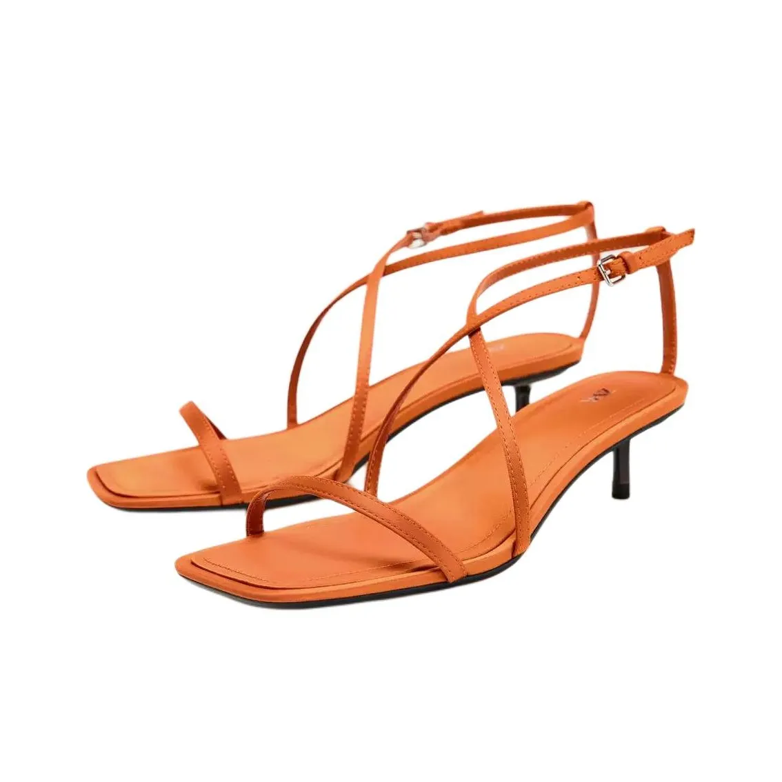 ZARA One Ремень Сандалии 4CM Женские Оранжевые