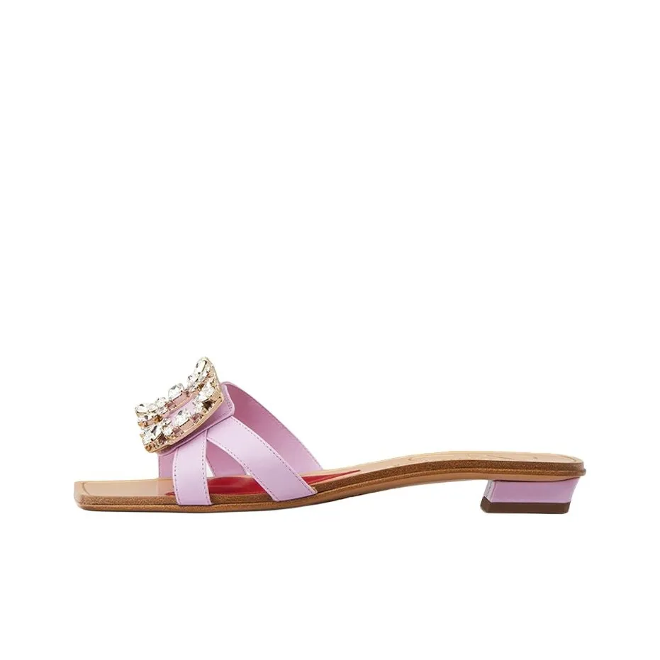 Roger Vivier Broche Vivier Series Slide Slippers Women's Purple