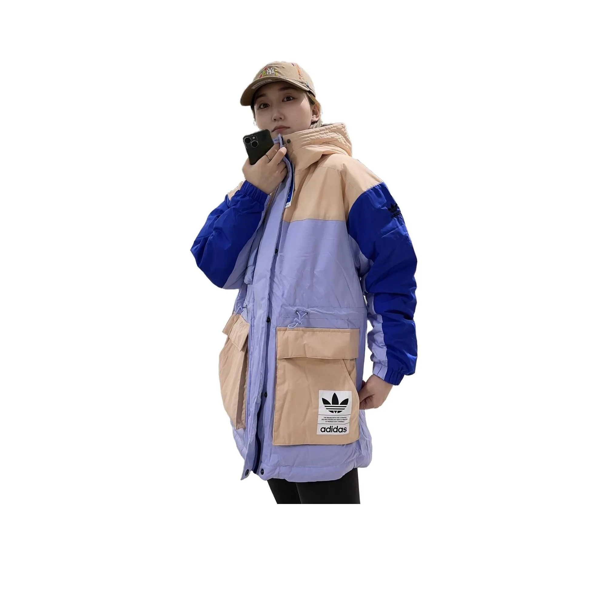 Adidas Пуховик Женские Черный Фиолетовый