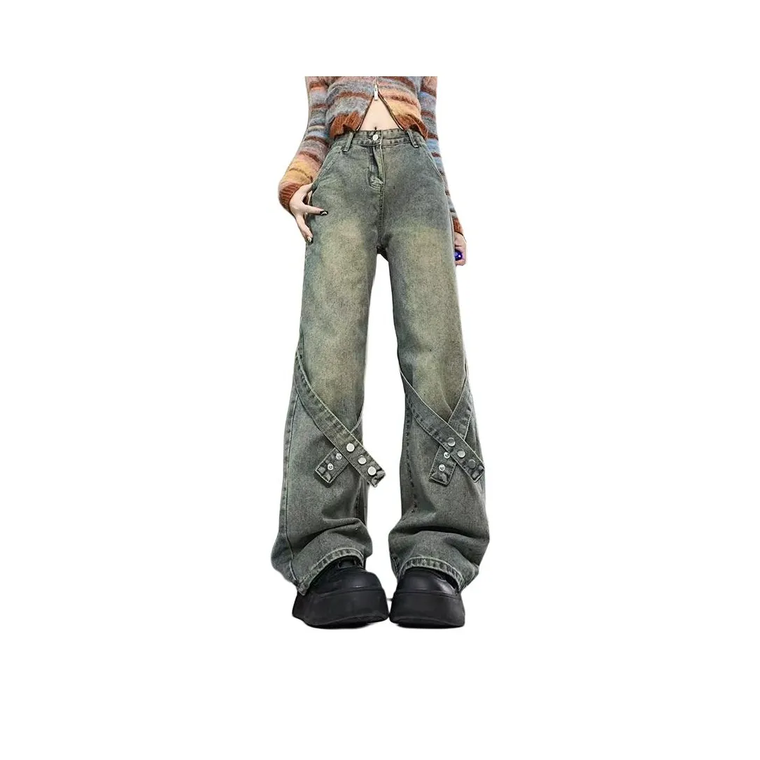 OMOIDAS Ностальгический синий Женские джинсы