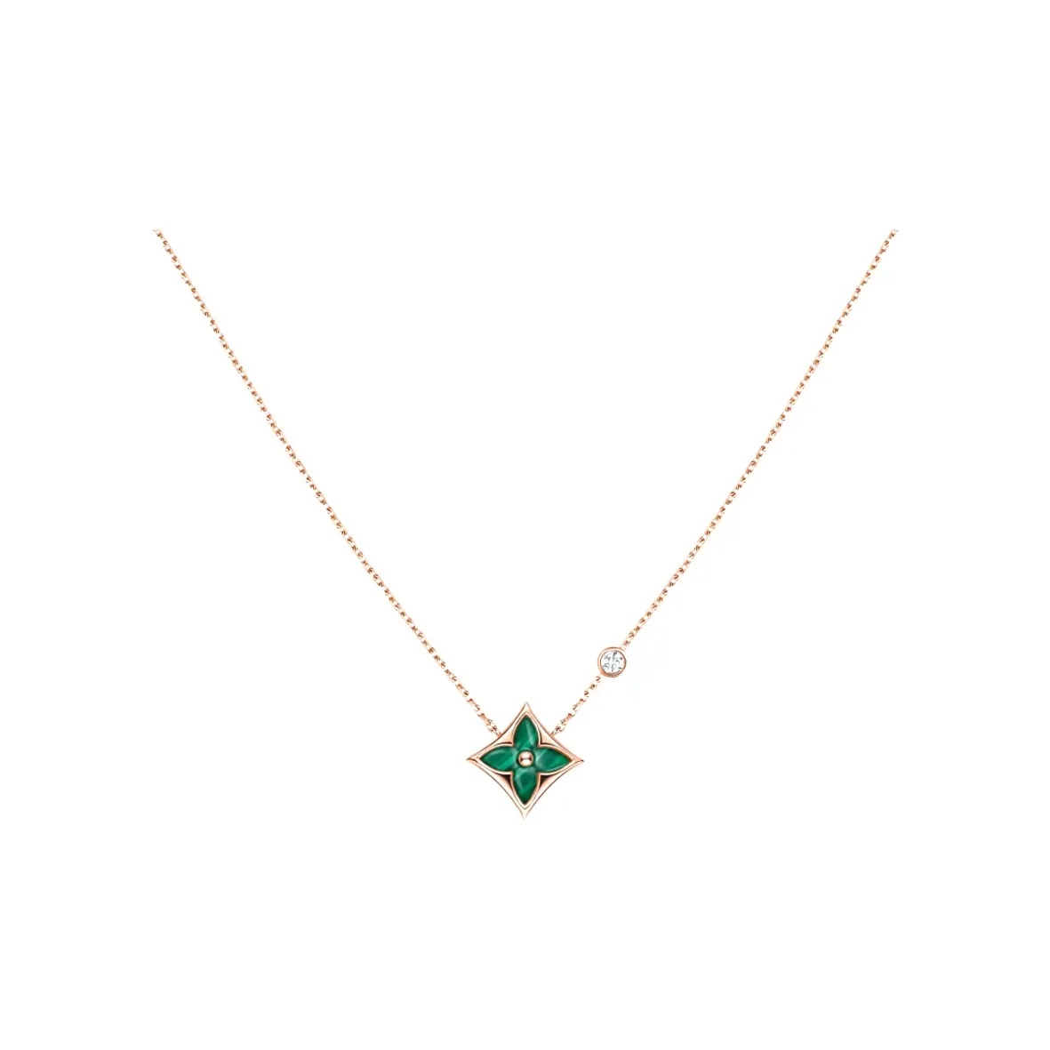 Lv Color Blossom Bb Star Pendant Pink Gold Malachite And Diamond