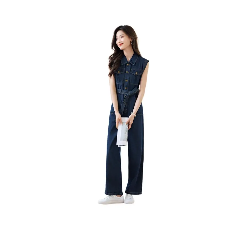 Mo Han Yi Mei Jumpsuit Women's Denim Blue
