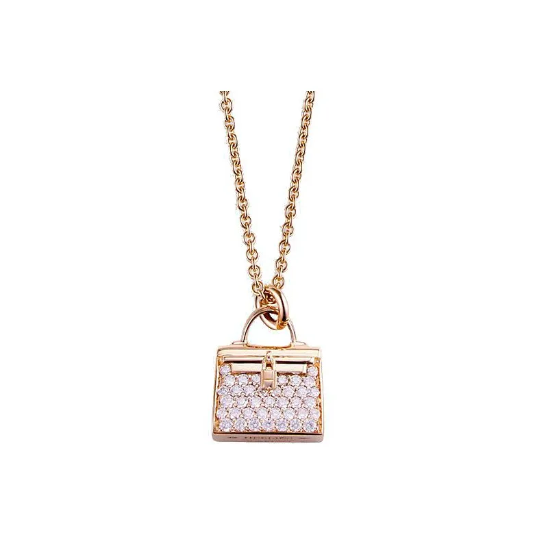 HERMES Amulettes Kelly K Gold/diamond Necklaces Women's