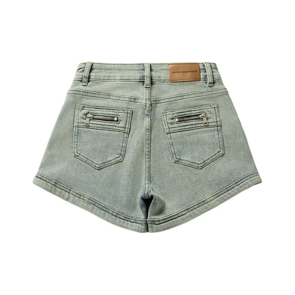 NIUXIAOMO Камень Milled Желтый Женские Джинсовые шорты