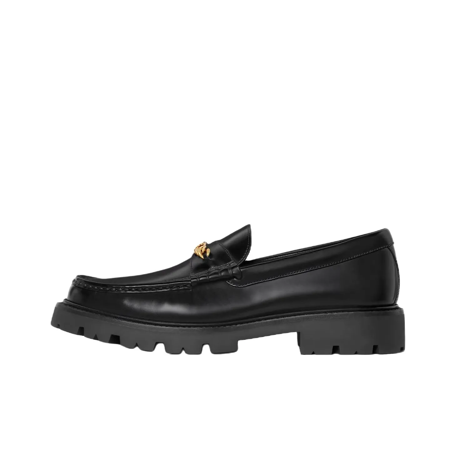 CELINE Chunky Triomphe Loafer Black Gold Chain