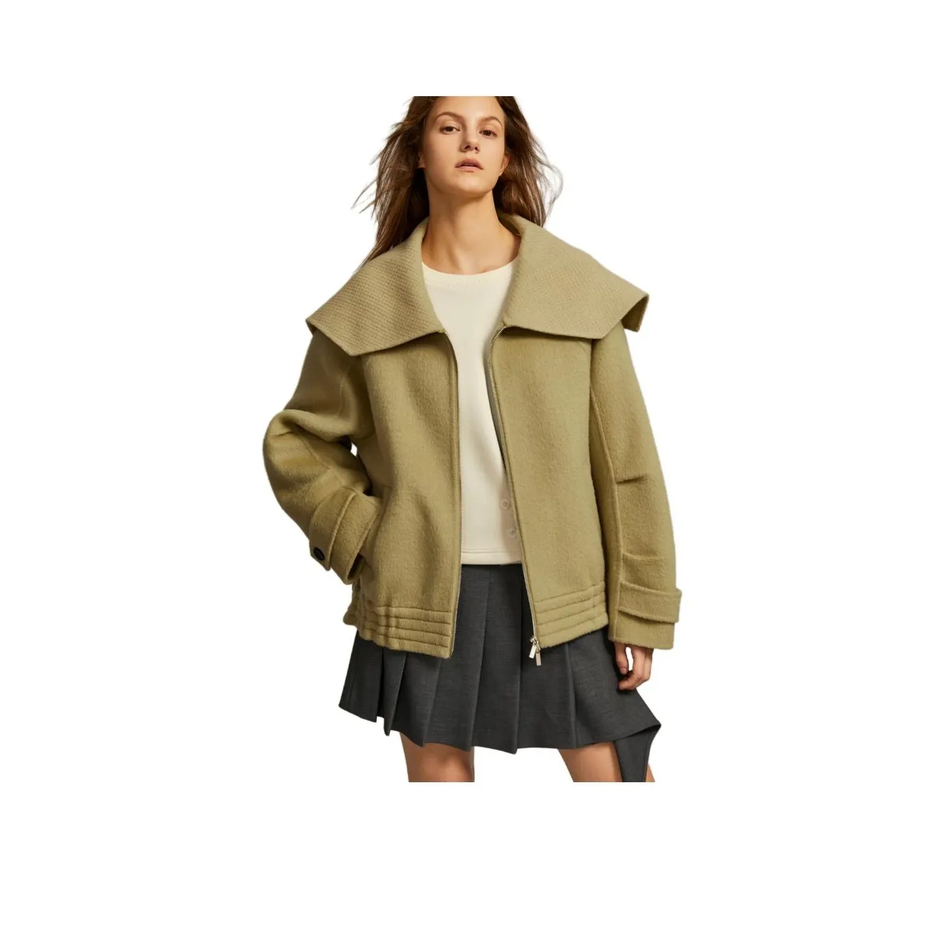 ELLE Coats Women's Olive Green