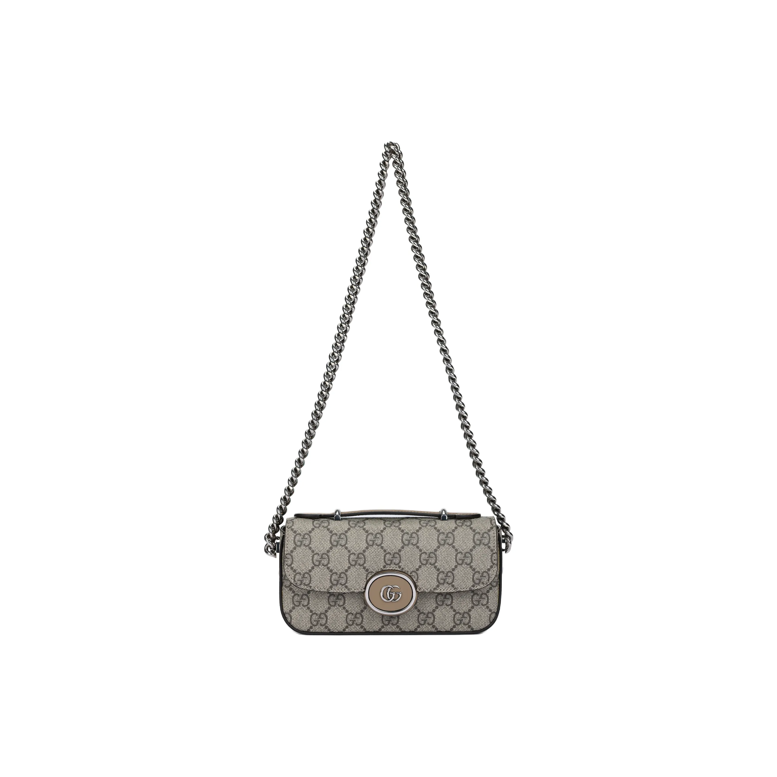 GUCCI Canvas Bag, Handbag, Shoulder Bag Mini Women's Beige & Ebony