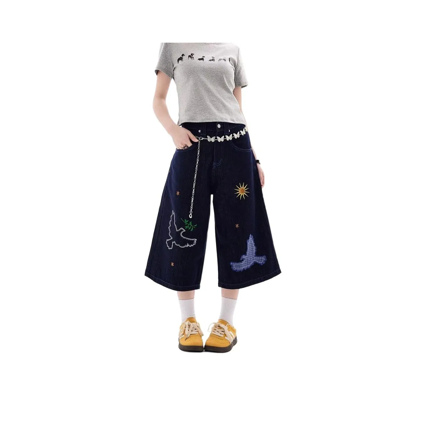 YEARNED Темно-синие Женские Джинсовые Шорты