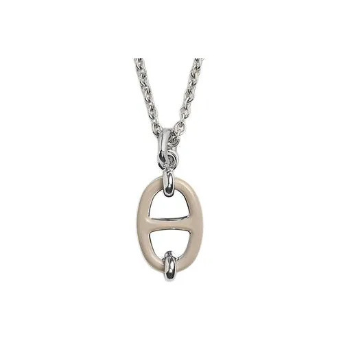 HERMES Palladium Plated Metal Necklaces Women's Silver
