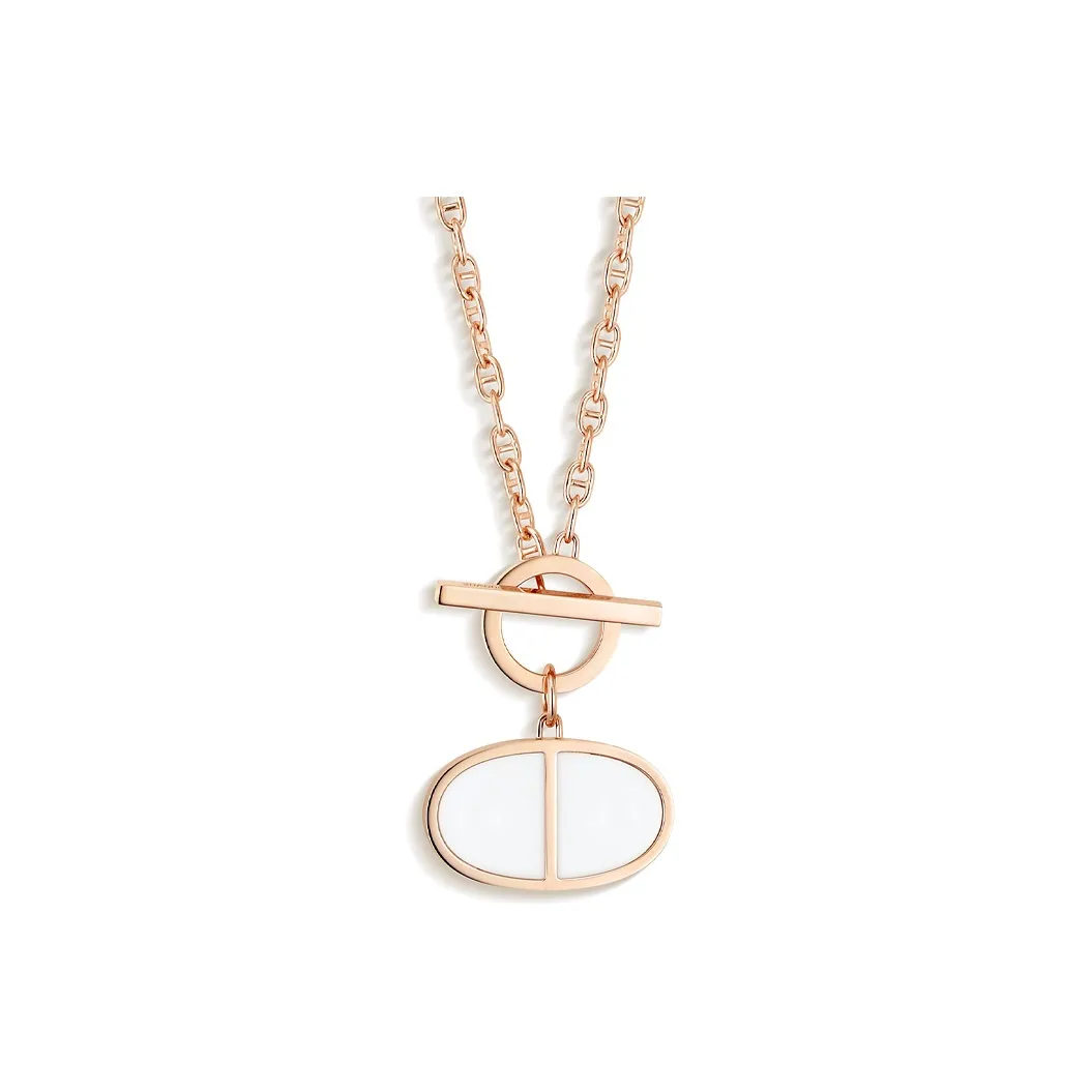 HERMES Chaine D'ancre Verso Karat Gold Necklaces Women's Rose Gold