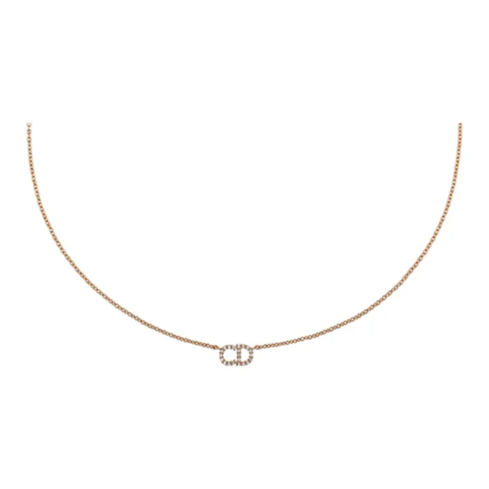DIOR Classic CD Necklace Series Brass Necklaces Women's