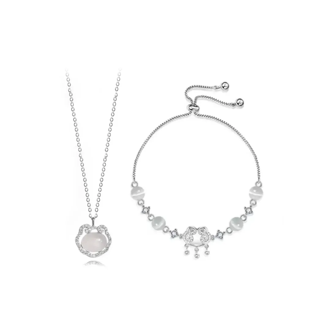 I&YOU Synthetic Artificial Glass Cat Eye Necklaces Women's