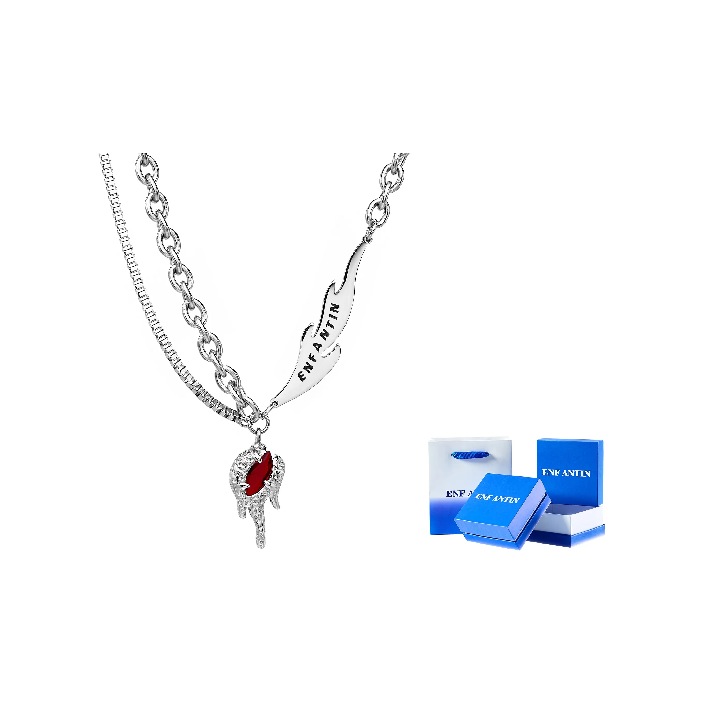 ENFANTIN Титановая сталь Циркон Ожерелья Унисекс
