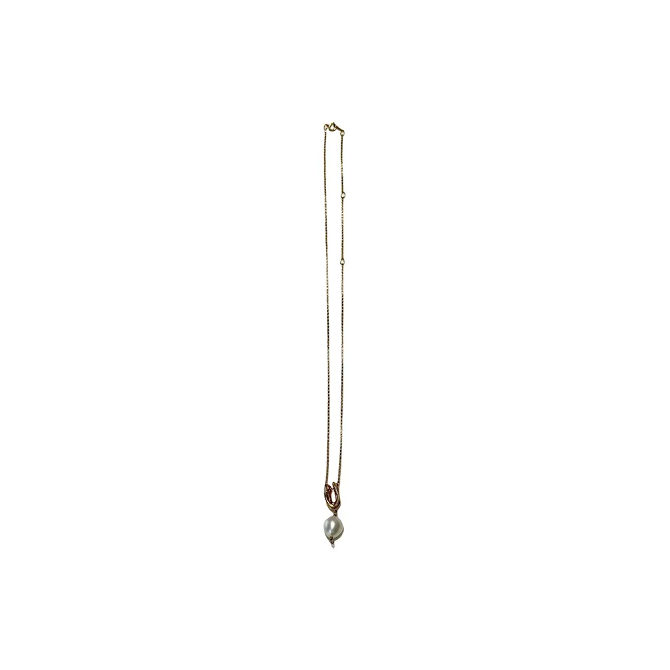 Alighieri Bronze 24K Gold, Freshwater Pearl Necklaces Unisex Gold