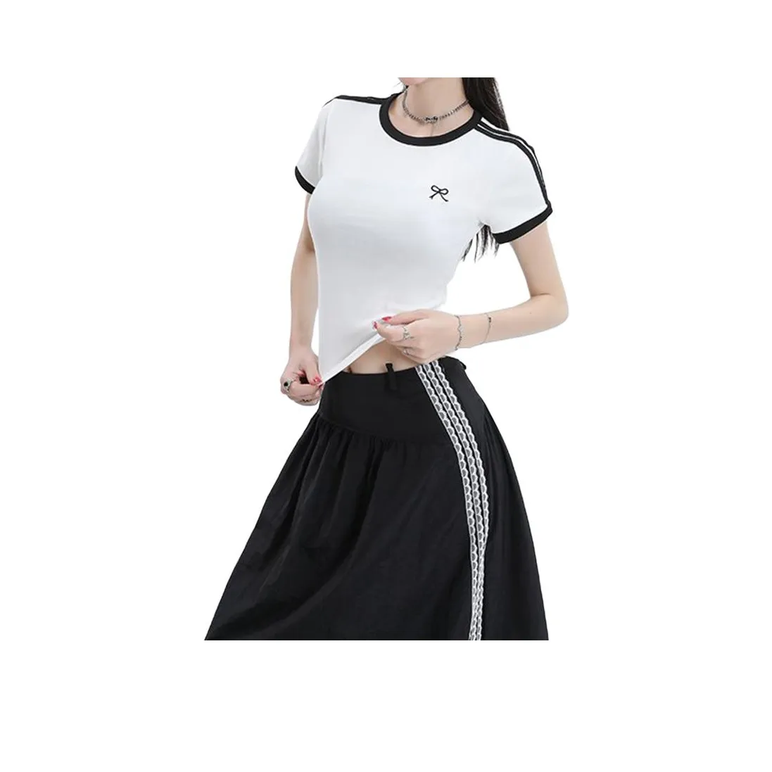 FOREVER 21 Белая укороченная рубашка с рукавами для женщин, футболка