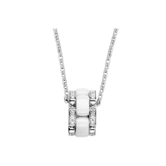 CHANEL 18K White Gold Necklaces Women's