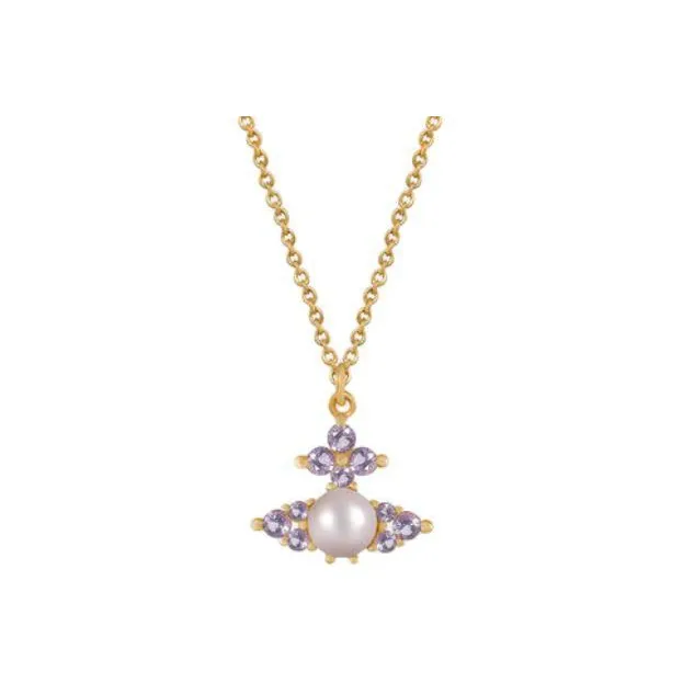 Vivienne Westwood Glass Necklaces Women's Gold/Purple