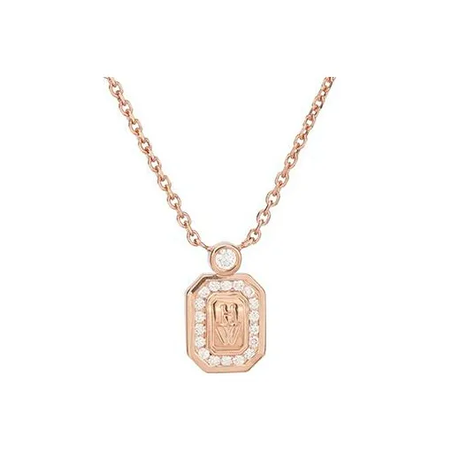 HARRY WINSTON HW Logo Necklaces Women's Rose Gold