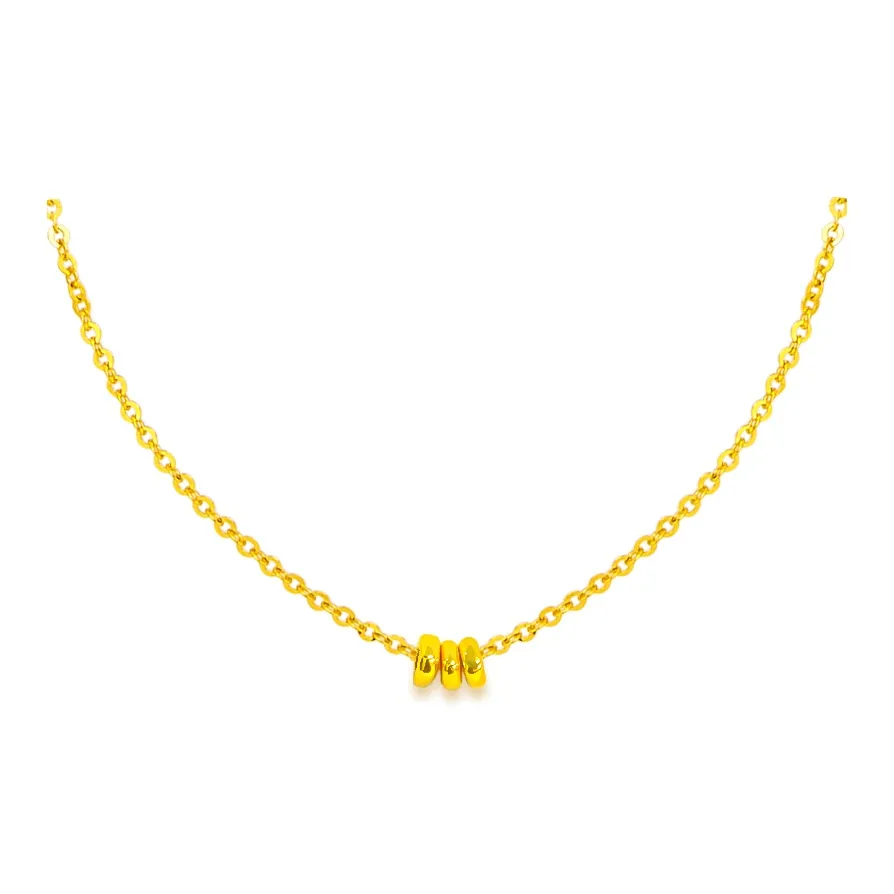 MEMORA Маленький Золотой самородок Маленькая Золотая бусина Ежегодный Мирный Ожерелье Цепочка на ключицу Девичий Сердце 999 Ожерелья Женские