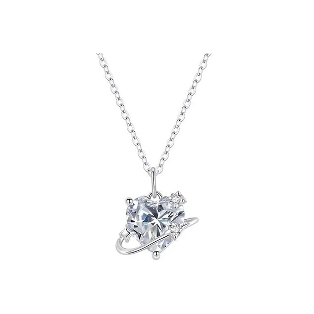 Heart Grass S925 Silver Necklaces Women's