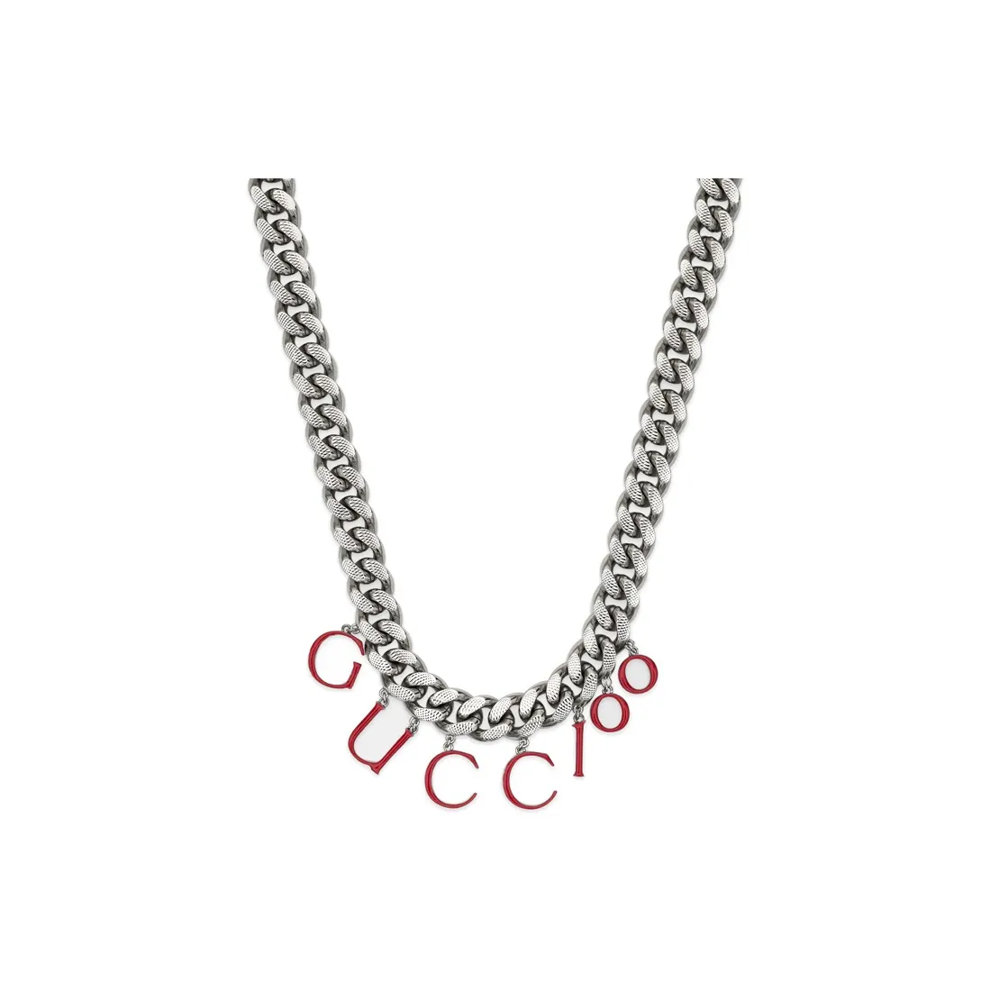 GUCCI Necklaces Women's Silver/Red