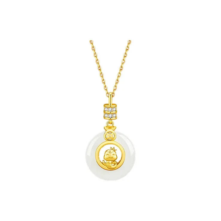 Royal Heaven's Choice Hetian Jade Necklaces Pale Greenish White Jade Unisex