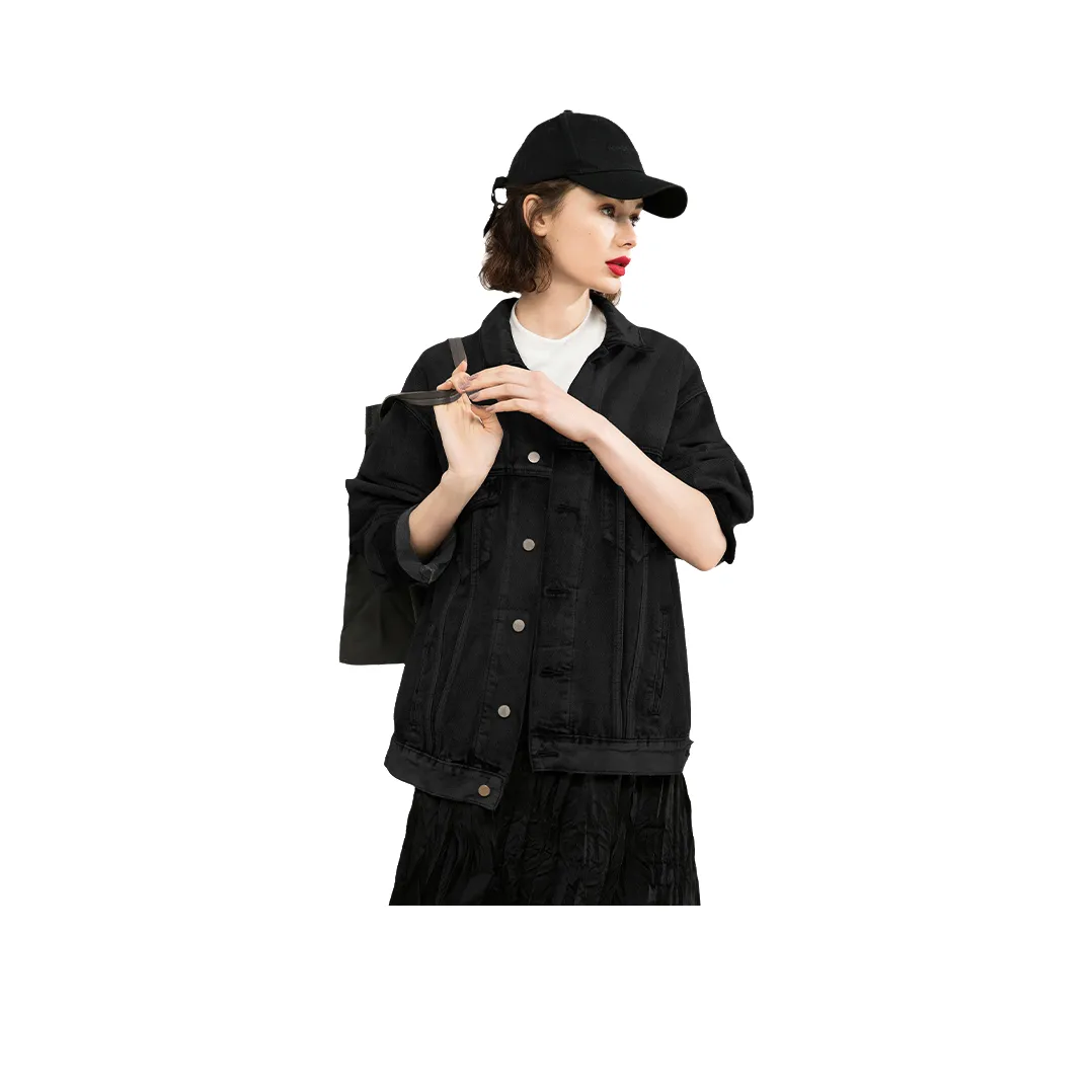 LOUISY AO Denim Jacket Women's Gray Black